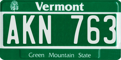 VT license plate AKN763