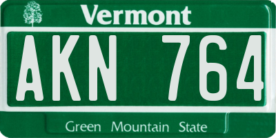 VT license plate AKN764