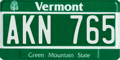 VT license plate AKN765
