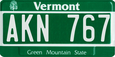 VT license plate AKN767
