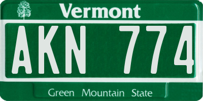 VT license plate AKN774