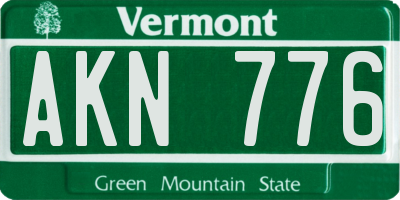 VT license plate AKN776