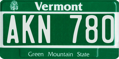 VT license plate AKN780