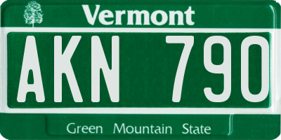 VT license plate AKN790