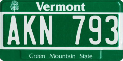 VT license plate AKN793