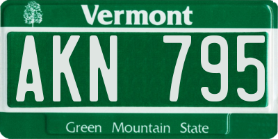 VT license plate AKN795