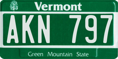 VT license plate AKN797