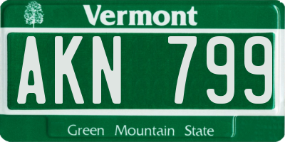 VT license plate AKN799