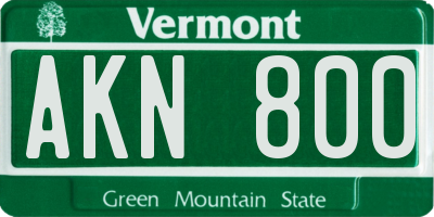 VT license plate AKN800