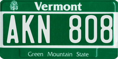 VT license plate AKN808