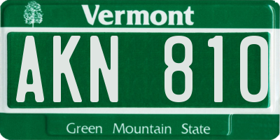 VT license plate AKN810