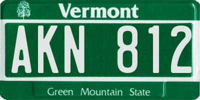 VT license plate AKN812