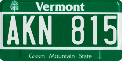 VT license plate AKN815
