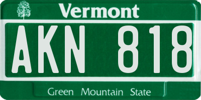 VT license plate AKN818