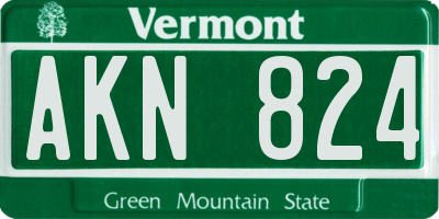 VT license plate AKN824