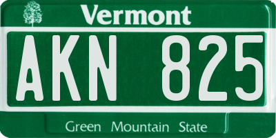 VT license plate AKN825