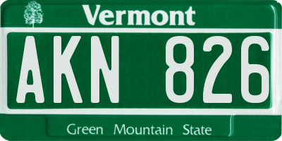 VT license plate AKN826