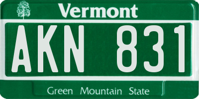 VT license plate AKN831