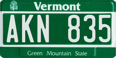 VT license plate AKN835