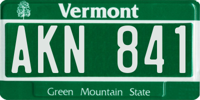 VT license plate AKN841