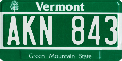 VT license plate AKN843
