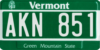 VT license plate AKN851