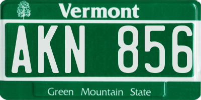 VT license plate AKN856