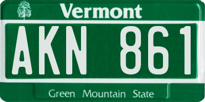 VT license plate AKN861
