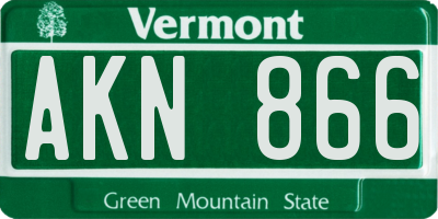 VT license plate AKN866