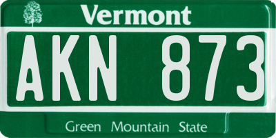 VT license plate AKN873