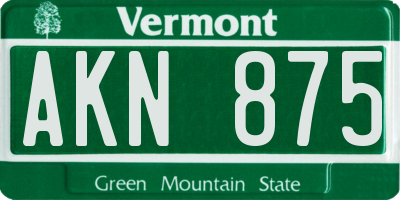 VT license plate AKN875