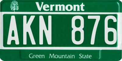 VT license plate AKN876