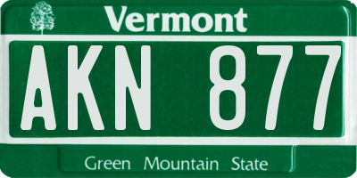 VT license plate AKN877