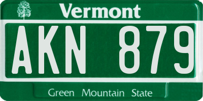 VT license plate AKN879