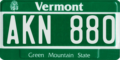 VT license plate AKN880