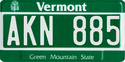 VT license plate AKN885
