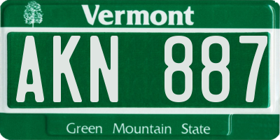 VT license plate AKN887