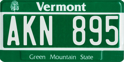 VT license plate AKN895