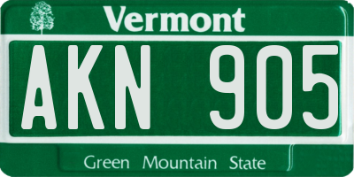 VT license plate AKN905