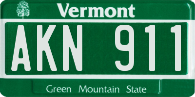 VT license plate AKN911