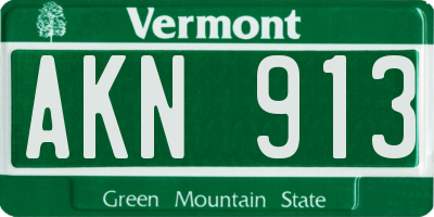 VT license plate AKN913