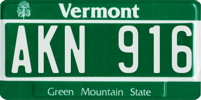 VT license plate AKN916