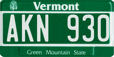 VT license plate AKN930