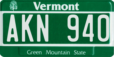 VT license plate AKN940