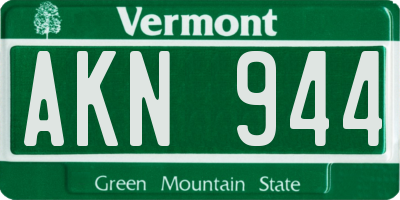 VT license plate AKN944