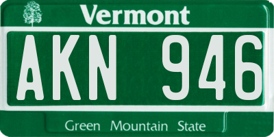 VT license plate AKN946