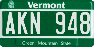 VT license plate AKN948