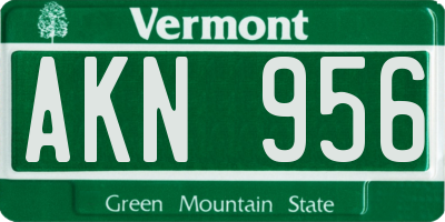 VT license plate AKN956