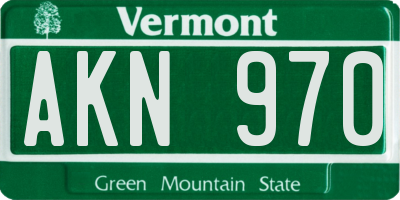 VT license plate AKN970