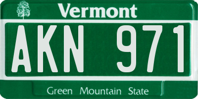 VT license plate AKN971